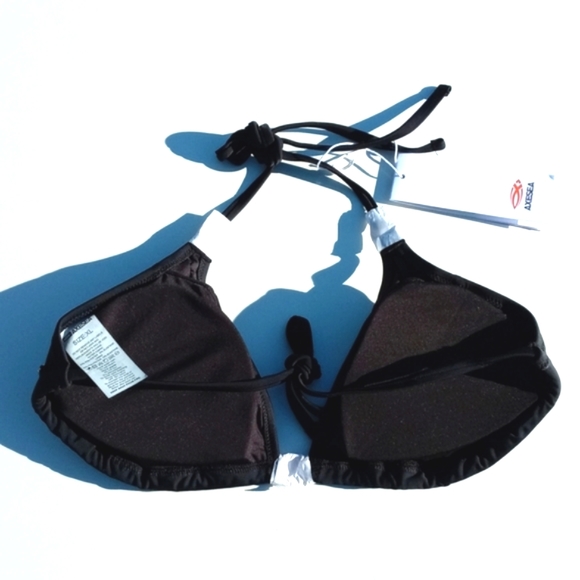 AXESEA String Bikini Top Black Padded Size XL NWT - Picture 2 of 6